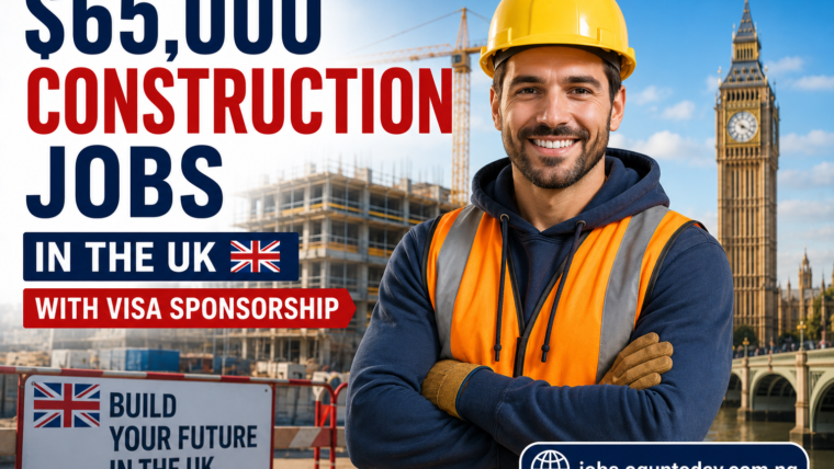 $65,000 Construction Jobs in the UK with Visa Sponsorship